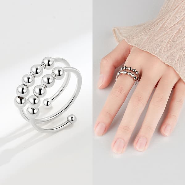 INF Justerbar kobber antistressring, 3-pakning Sølv