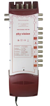 sky vision Multischalter, 8 Teilnehmer/TV, 9 Eingänge, 1x terrestrisch
