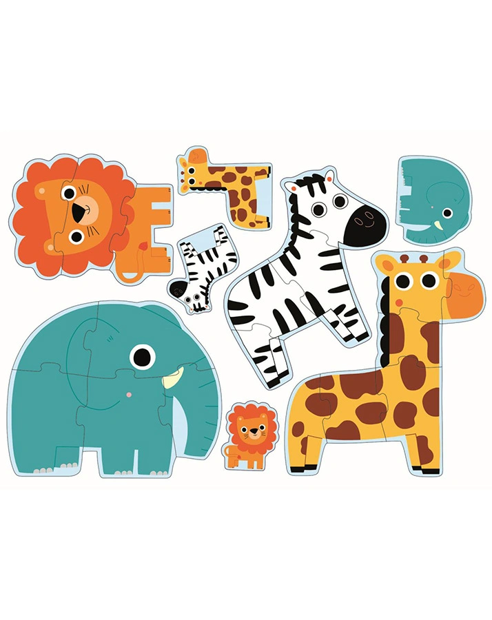 Puzzle IN THE JUNGLE 3- bis 6-teilig in bunt