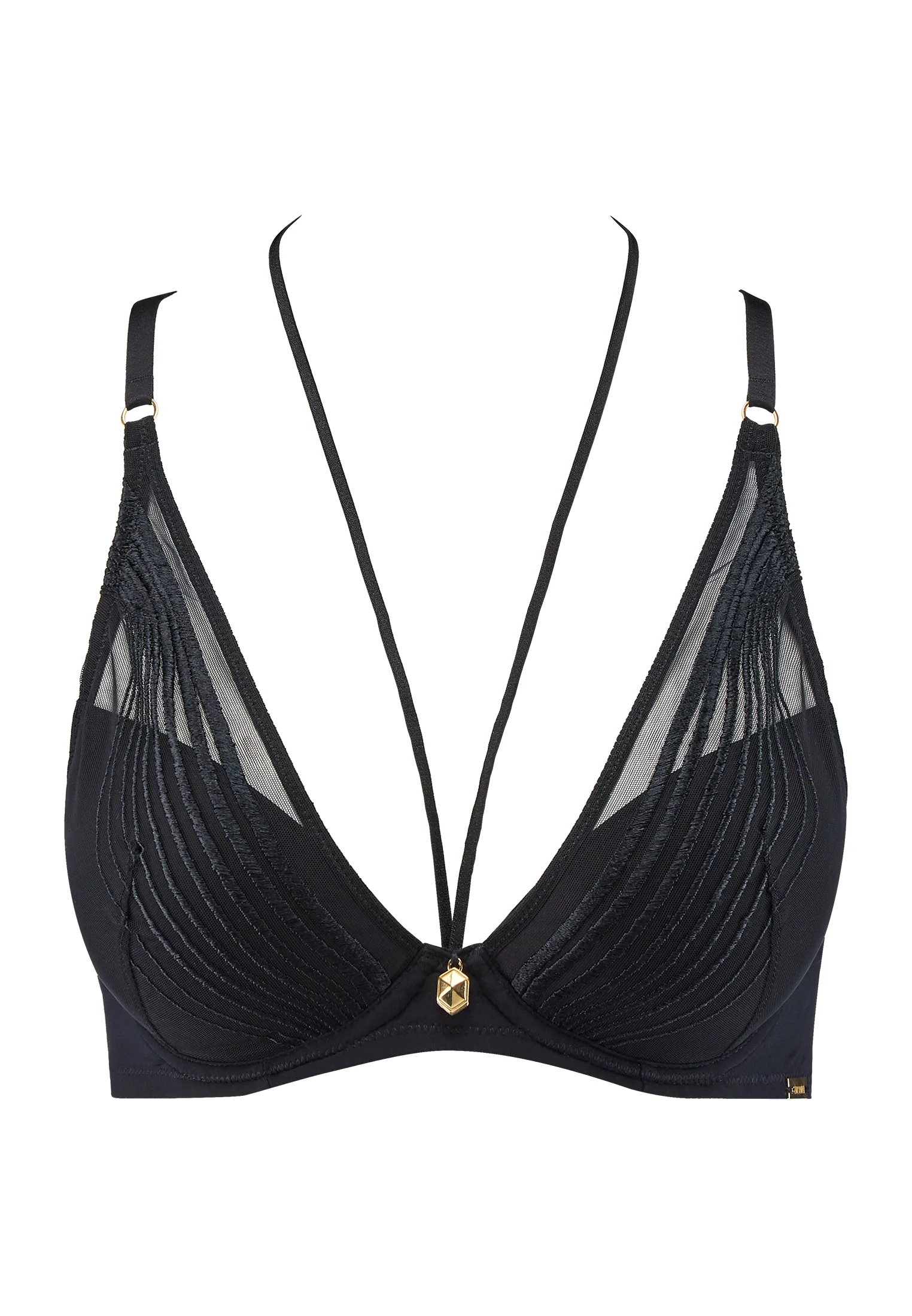 SUMPTUOUS WAVES - Soutien-gorge plunge foulard | Noir