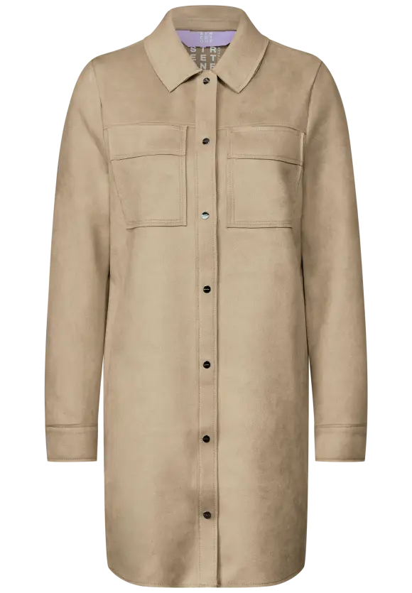 Long Velours Jacke - rich sand