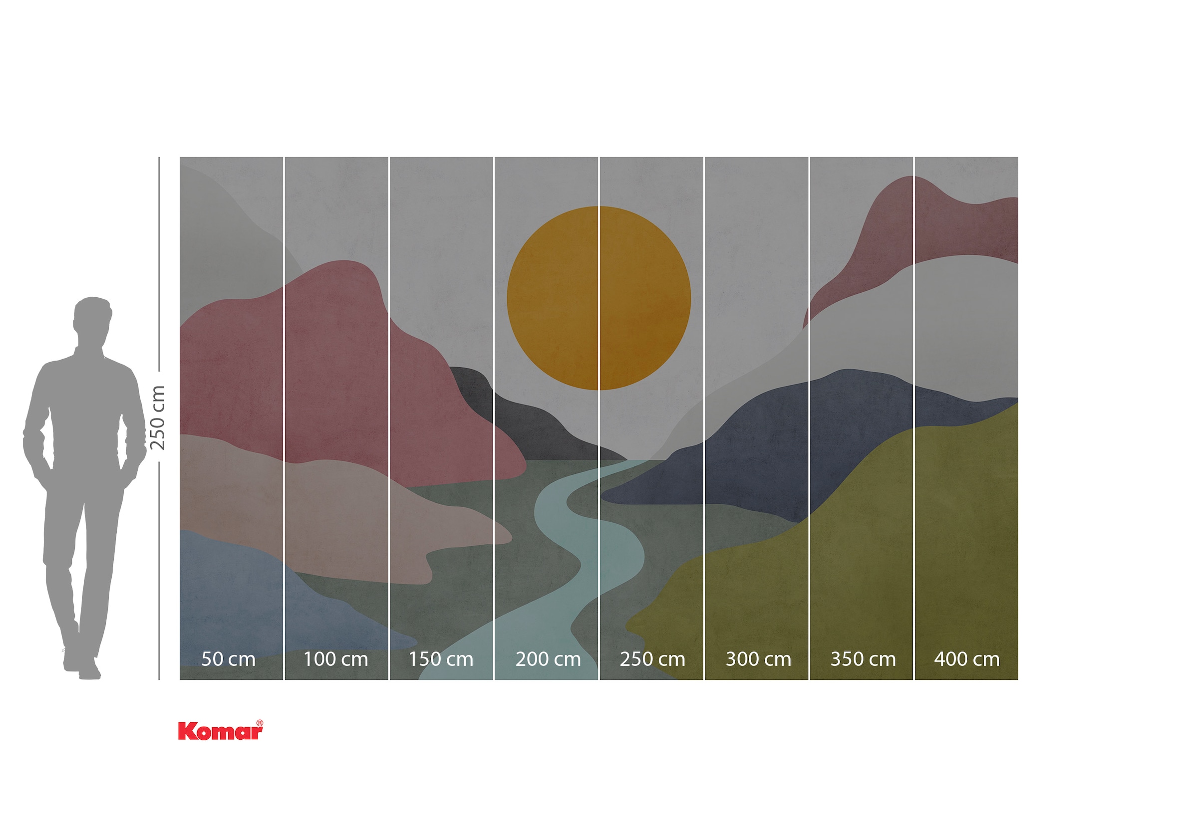 Komar Fototapete »Digitaldruck Vlies -  Velvety Valley - Grösse 400 x 250 cm« bedruckt | floral | geblümt | gemustert | tropisch glatt Wohnzimmer, Schlafzimmer