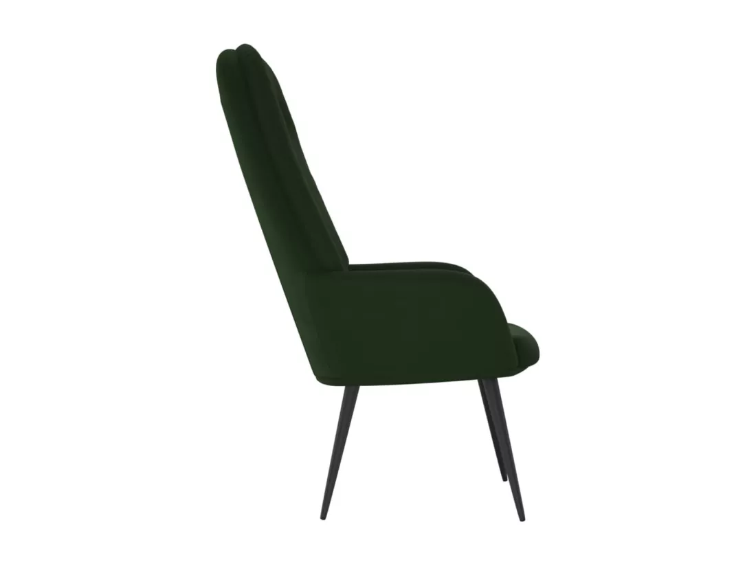 Chaise de relaxation Vert foncé Velours
