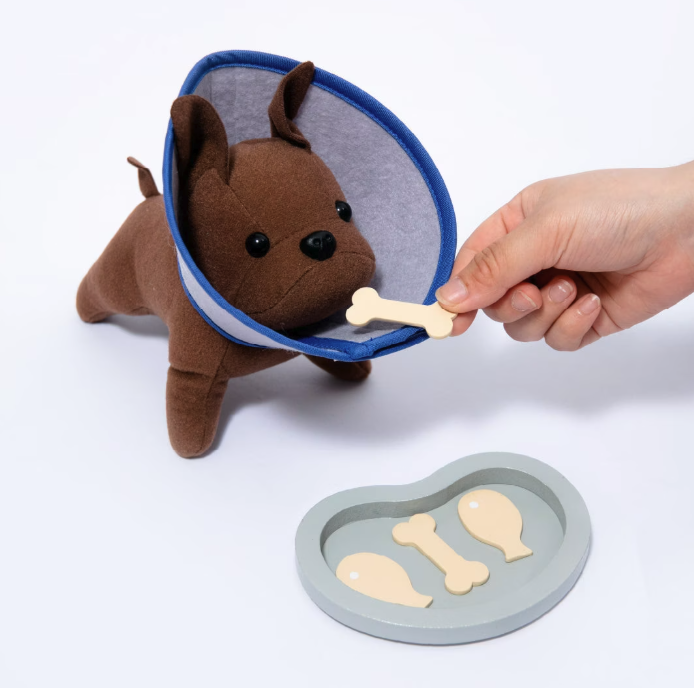 (37-tlg. Set) Holz Kinder Tierarzt Spielzeug Doktor Zubehör Lern Spielset (UM011) - Blau