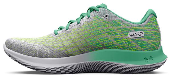 Chaussures de Running Femme Under Armour FLOW Velociti Wind 2 Blanc Vert Jaune