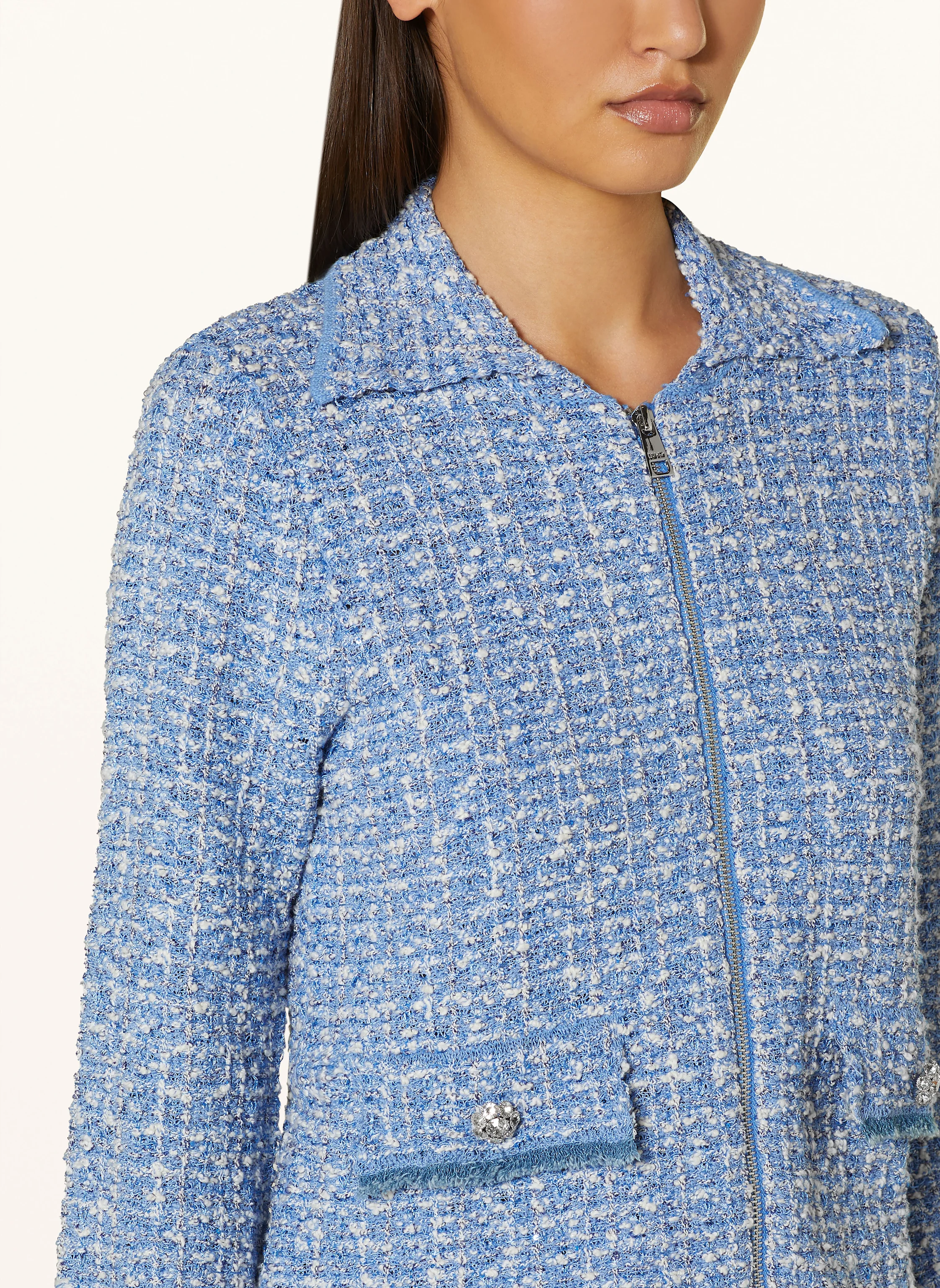 LIU JO Kastenjacke aus Bouclé mit Pailletten