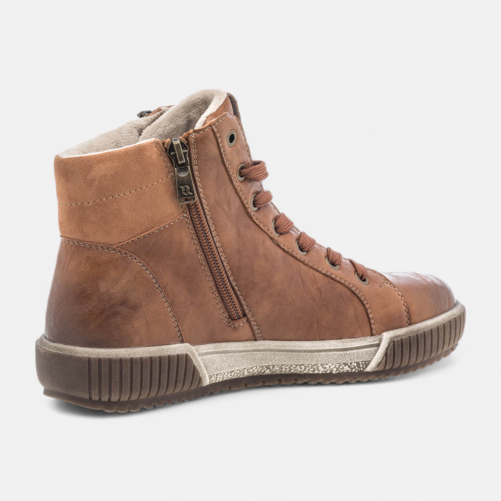 Baskets hautes Femme cognac