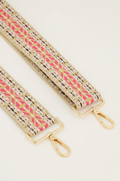 Aztec bag strap lichtroze