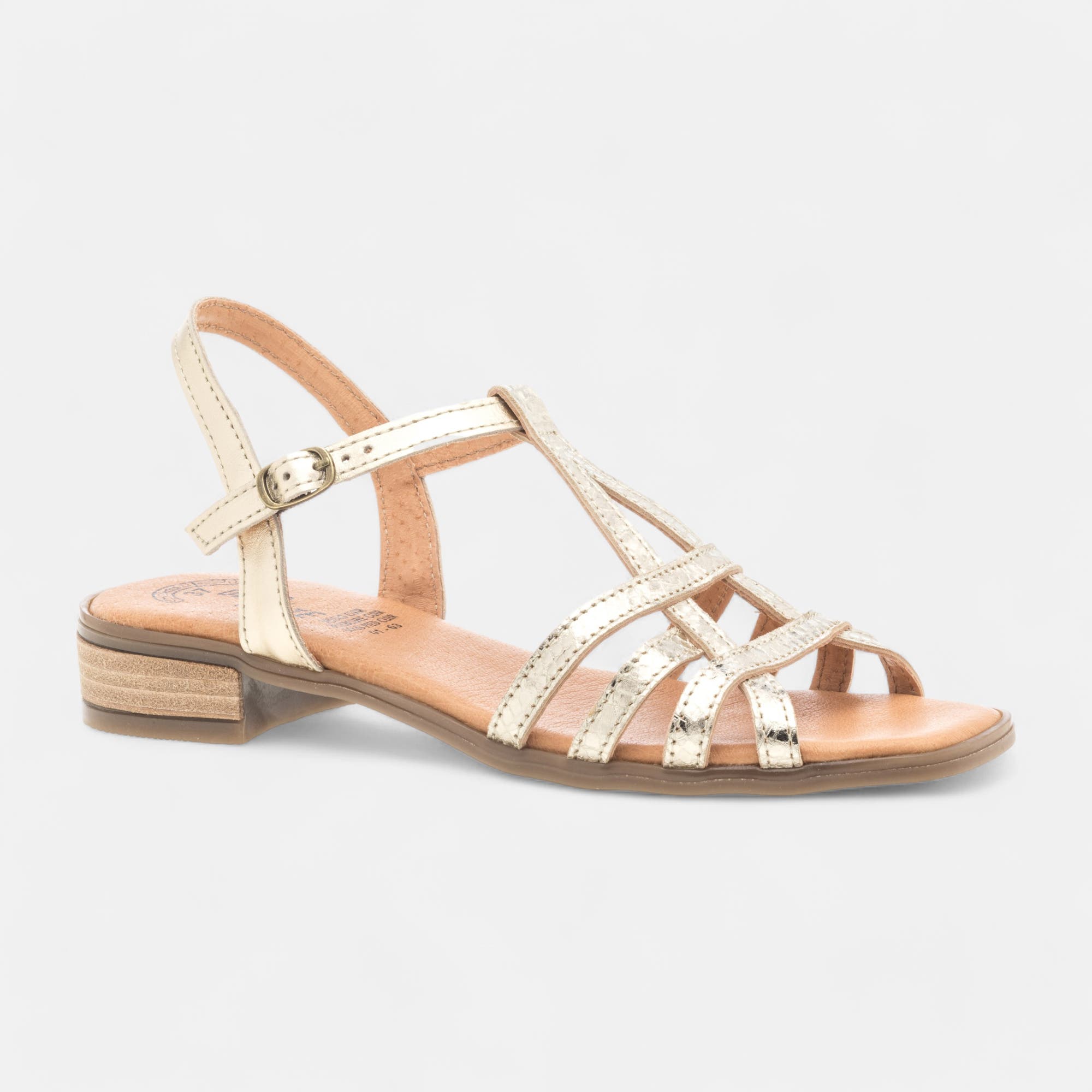 Nu-pieds Femme en cuir or