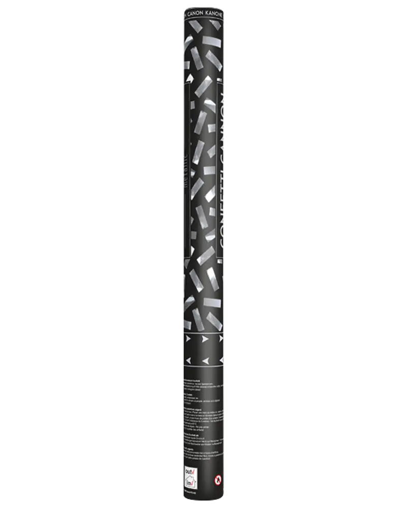 Konfettirør 60 cm - sølv