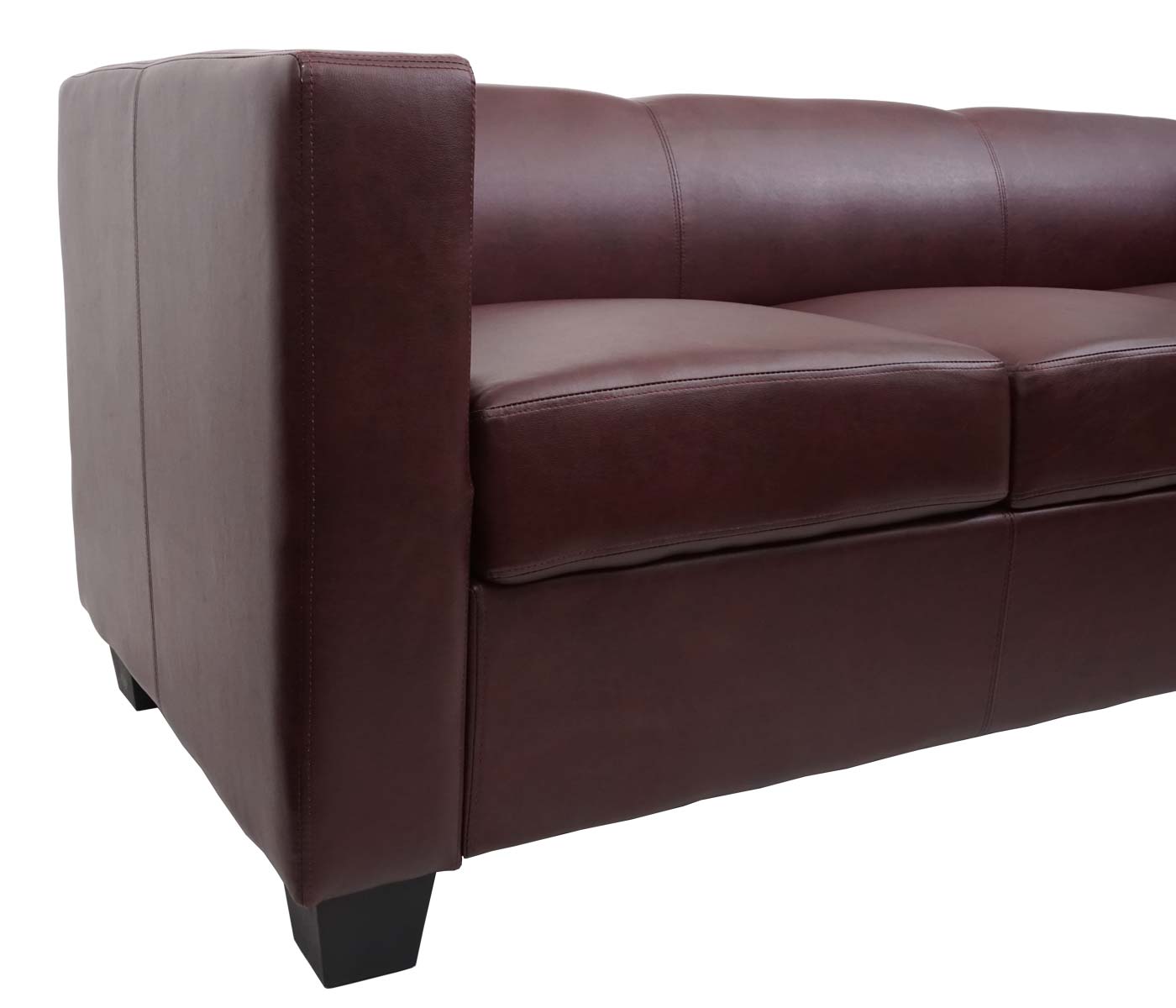3-1-1 Couchgarnitur Lille ~ Kunstleder, rot-braun