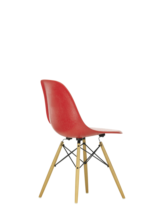 Vitra Eames DSW Fiberglass stoel geelachtig esdoorn, parchment