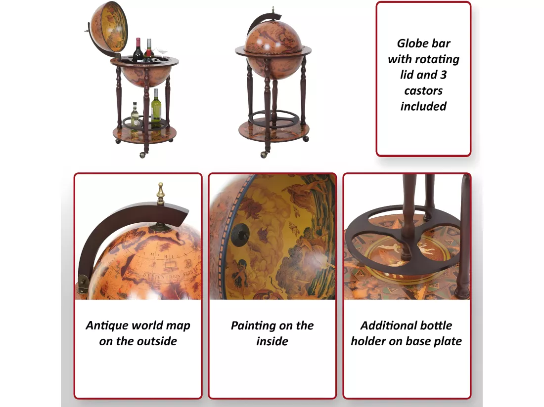 Bar de salon Globe MCW-T874 roulant