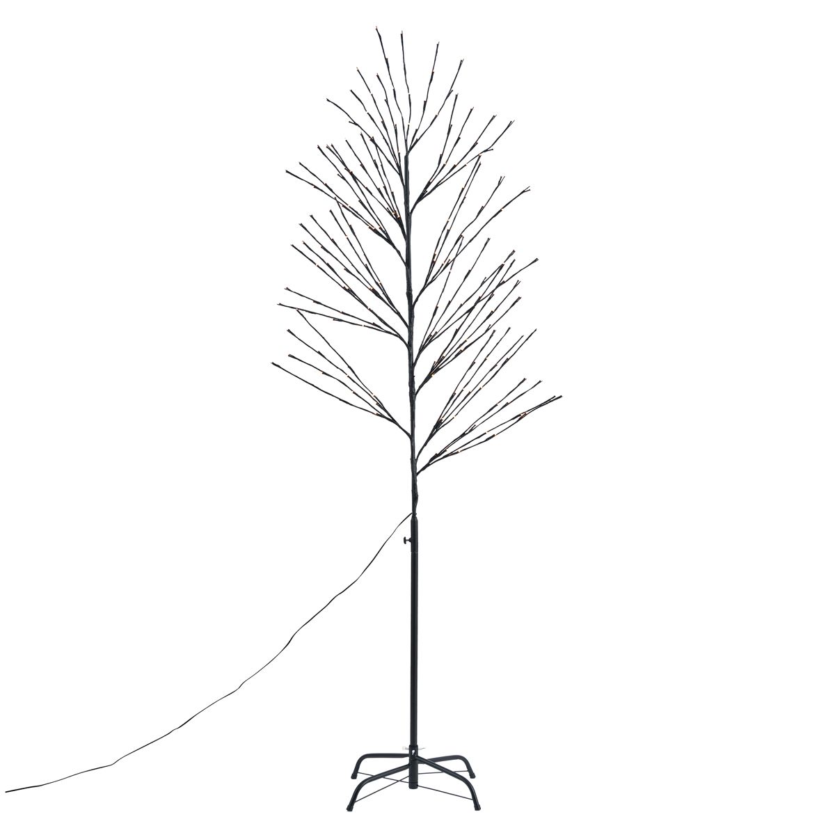 Kerst kerstboom zwart 200cm incl. LED IP44 - Vixen