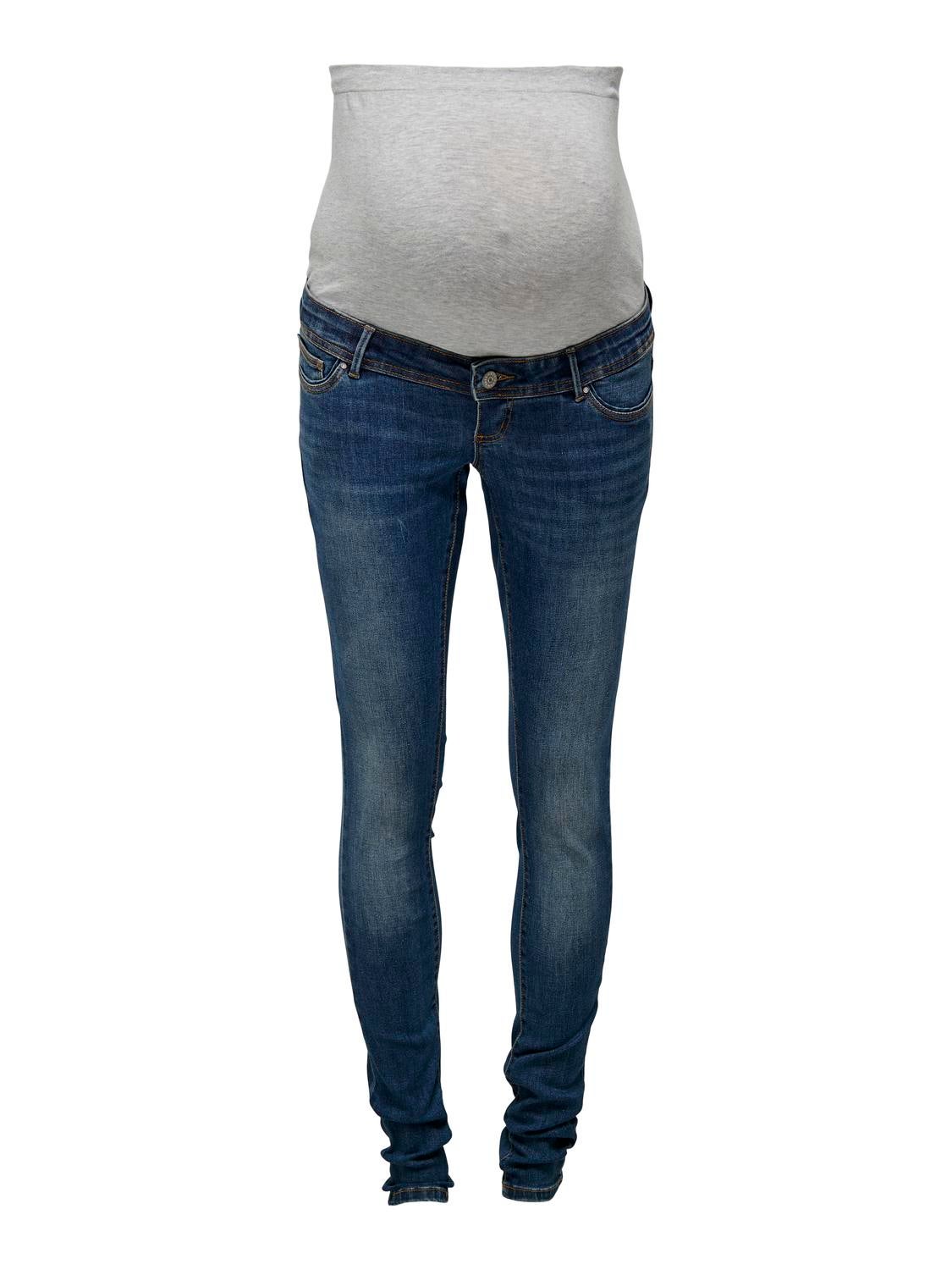 OLMWAUW Mittlere Taille Skinny Fit Jeans Dark Blue Denim