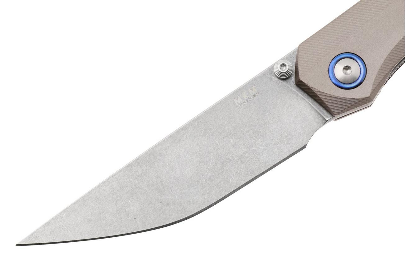 MKM Detonario DT-AGM Stonewashed Böhler M390, Gunmetal Aluminium, zakmes, TNT Knives design