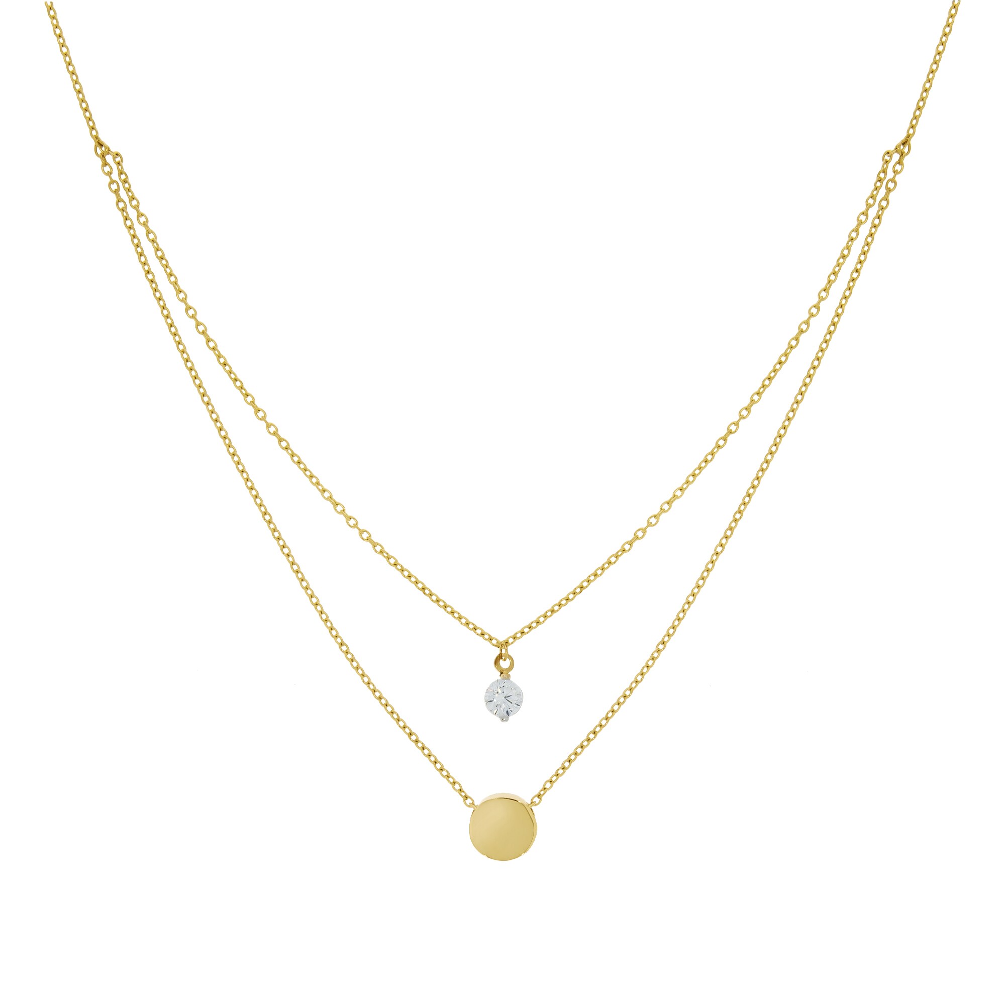Fascination by Ellen K. Halskette Gold 375 zweifarbig Zirkonia