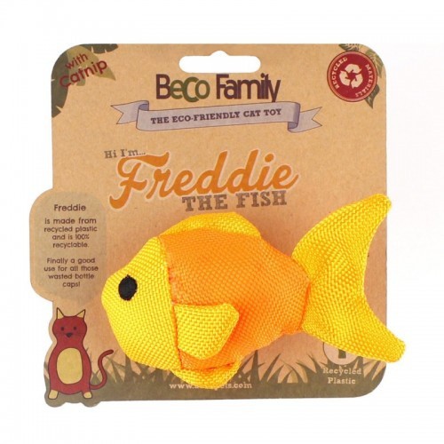 Freddie, o Peixe, brinquedo de pelúcia laranja para gatos