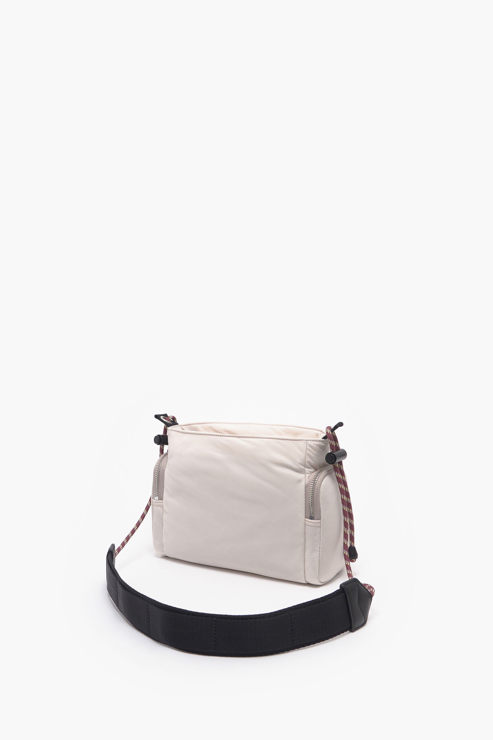 Bolsa de ombro pequena em nylon cor marfim