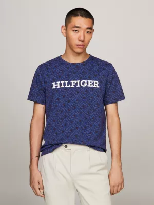 Camiseta com estampa total do monograma TH