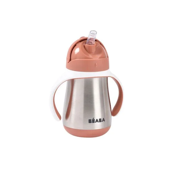 Tasse en inox avec paille   Terracotta        250 ml   de               Béaba