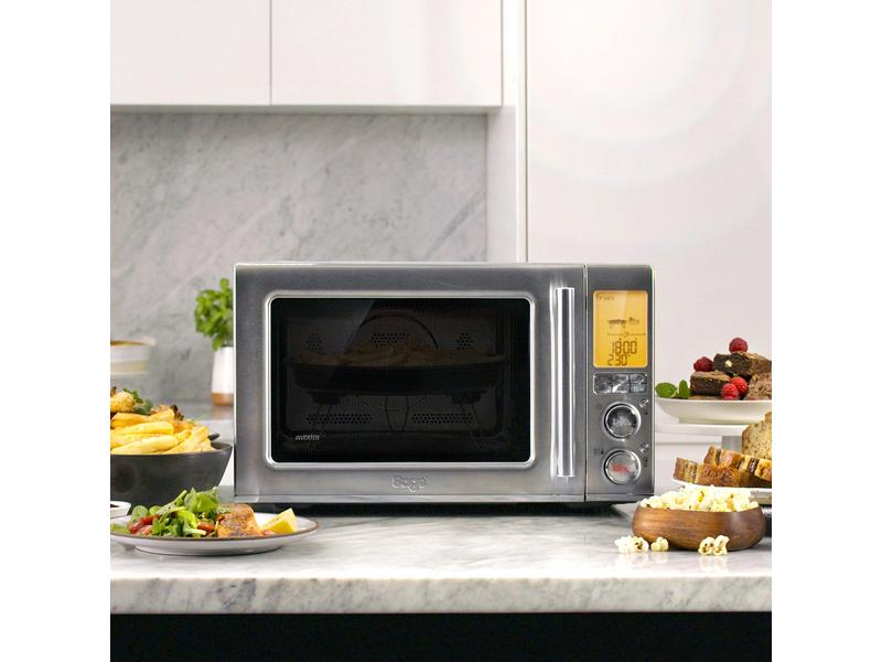 Sage Mikrowelle Combi Wave 3 in 1 Silber Mikrowelle mit Heissluft Frittieren Funktion und Umluftofen Funktion