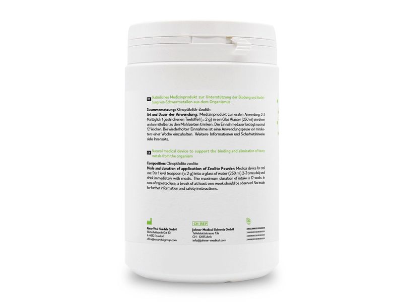 Zeolith MED Vulkanmineralien Detox Pulver 650 g Natürliches Medizinprodukt