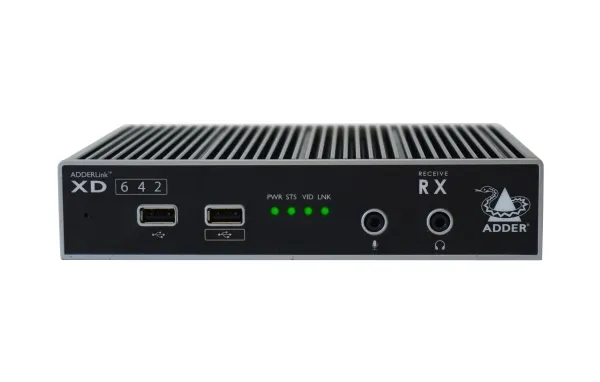 ADDER XD642P-DP, Sender & modtager, Ledningsført, 4000 m, Cat6, Cat6 , Cat6a, Cat6e, Cat7, Cat7e, Cat8.1, Fiber, 4096 x 2160 pixel, 8 Bit