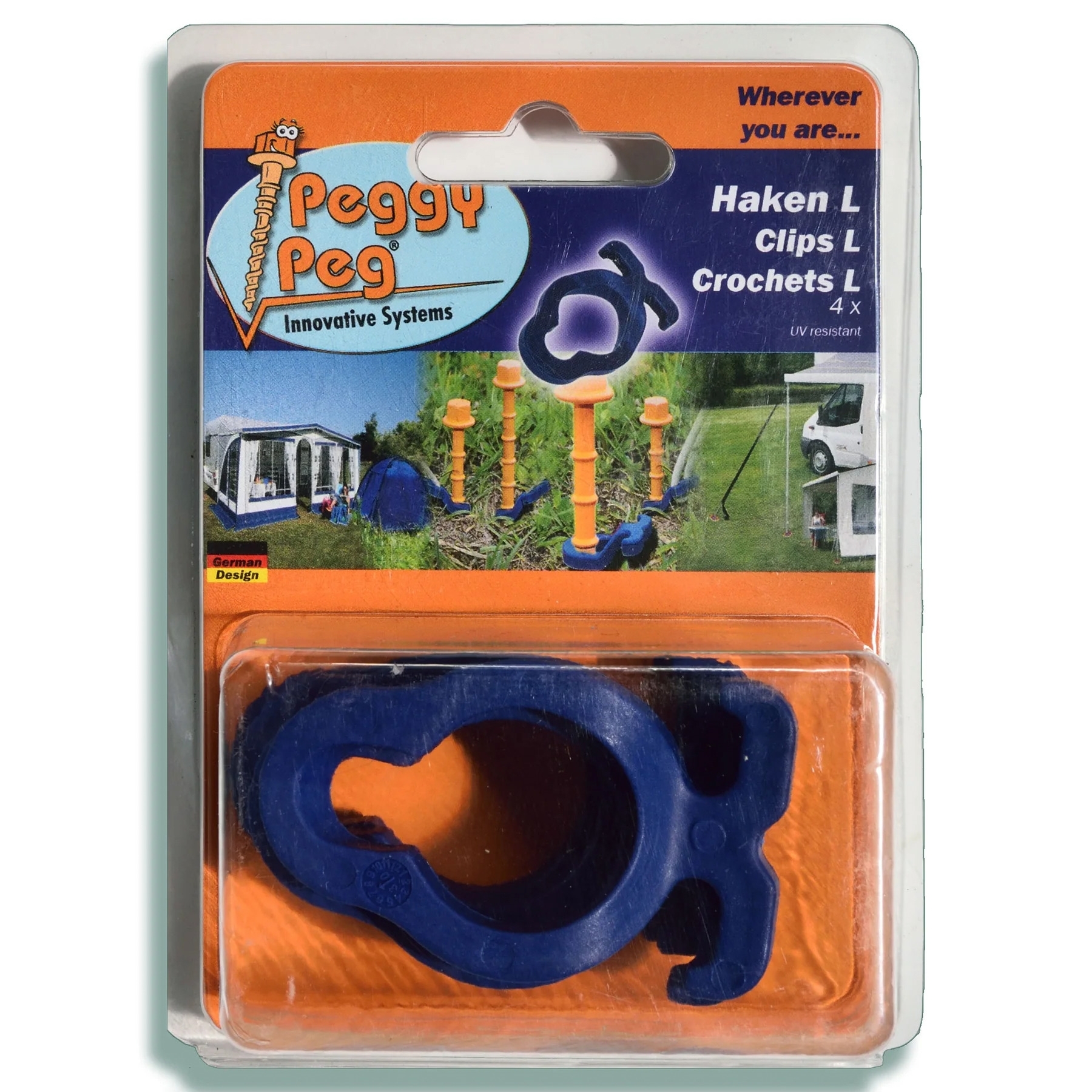 Peggy Peg Haken Long, 4er Set passend zum Peggy Peg Schraubhering L/LA