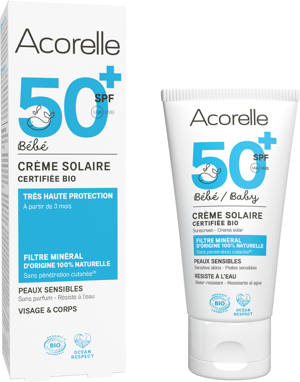 Acorelle  Baby Sonnencreme LSF 50+ ohne Duft, 50 ml