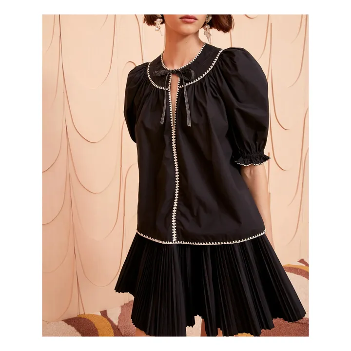 Ulla Johnson Blouse Ruby Popeline de Coton | Noir