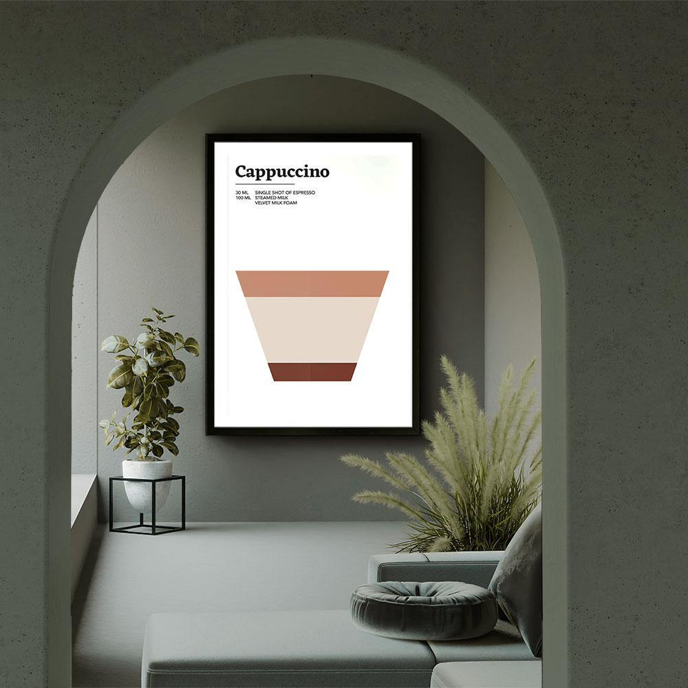 Walljar poster ingelijst - Cappuccino Poster ingelijst - 70 x 100 cm
