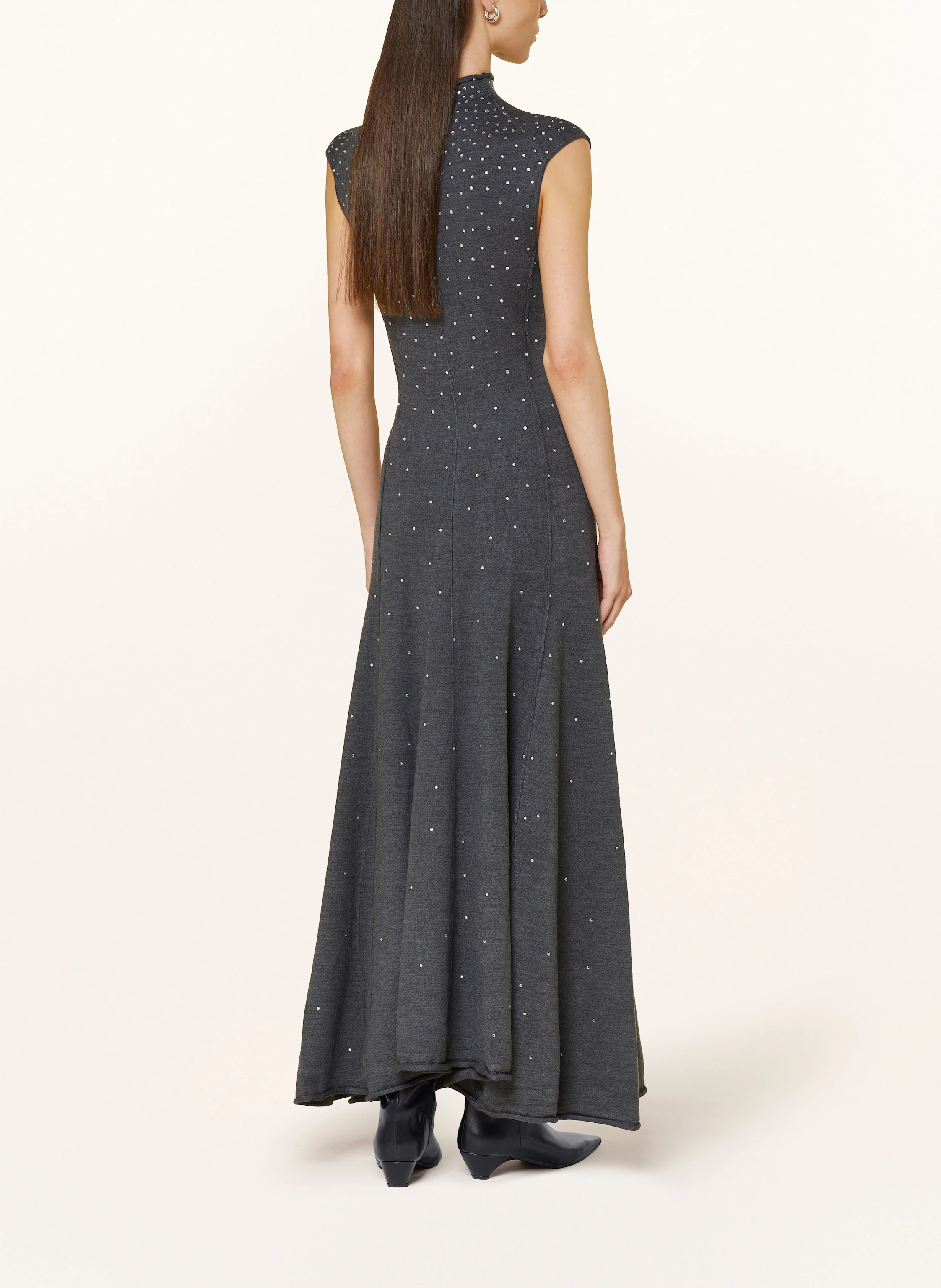 maje Strickkleid mit Schmucksteinen