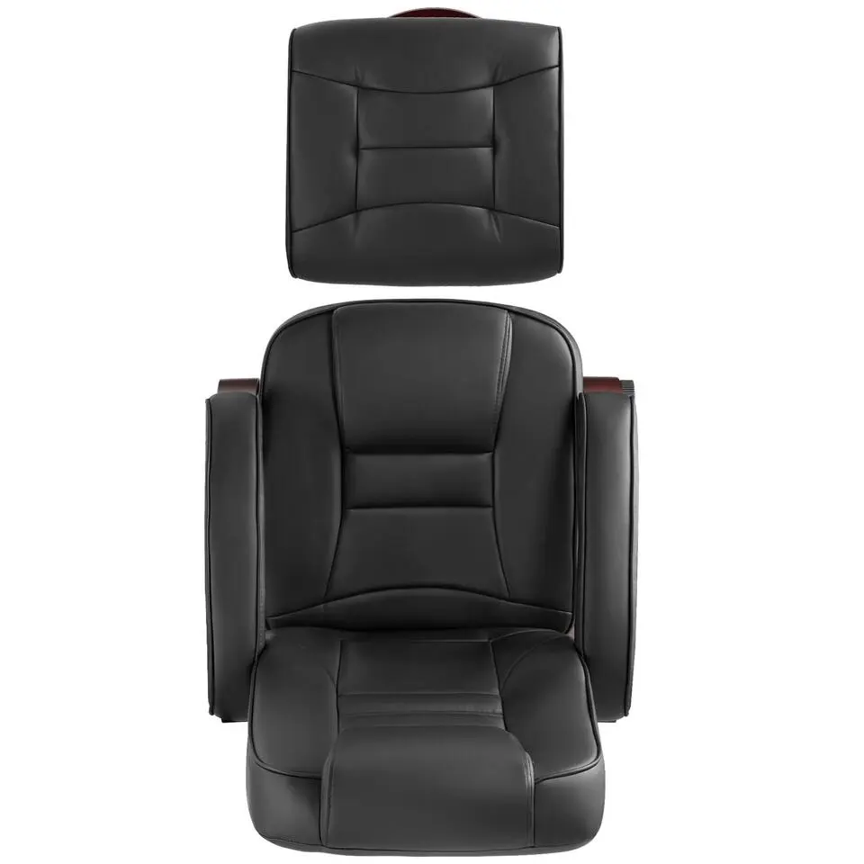 tectake TV-fauteuil met krukje model 2, Zwart/bruin