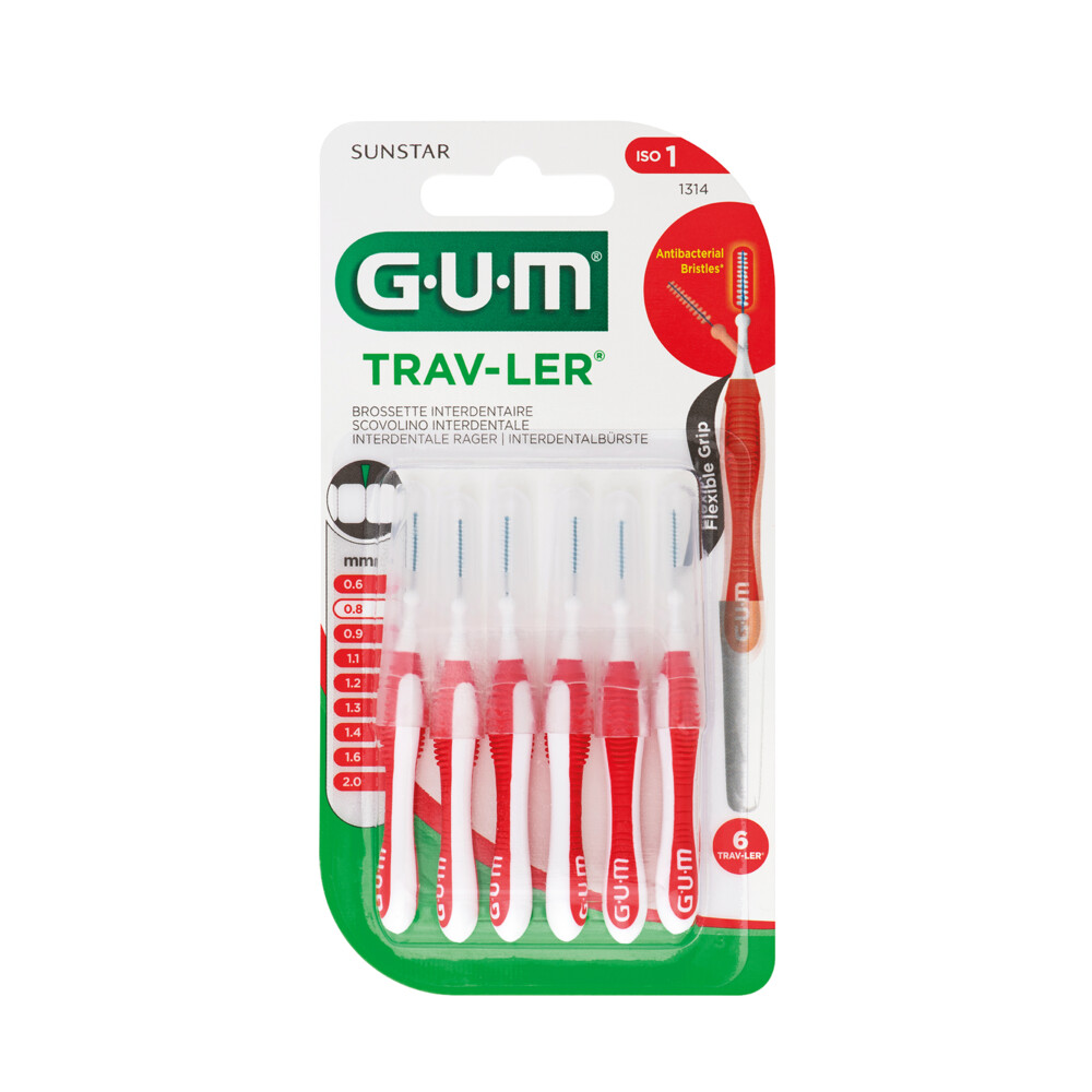 GUM Trav-Ler Ragers Rood 0.8mm6 stuks