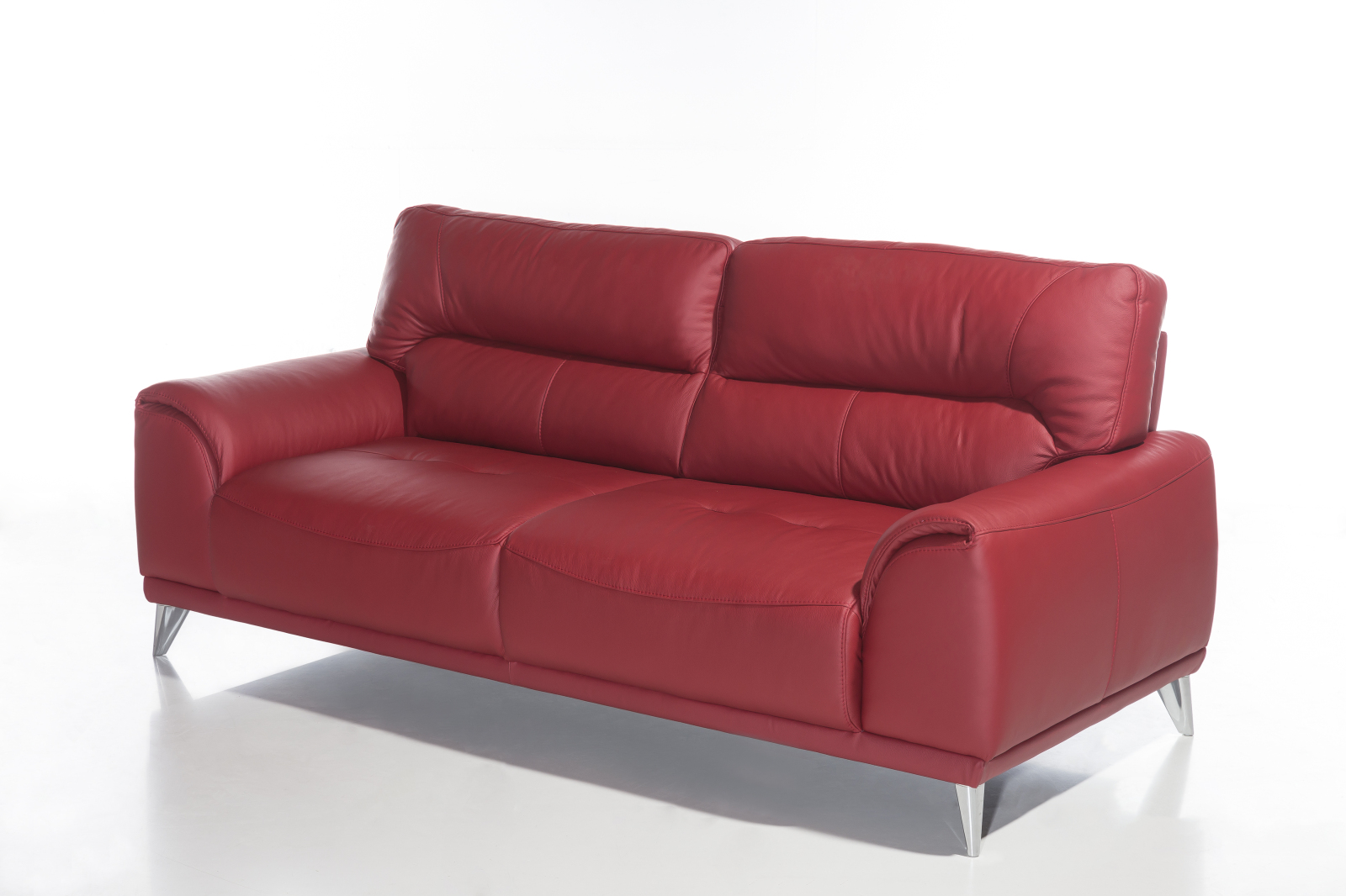 3-Sitzer Sofa - rot - Kunstleder