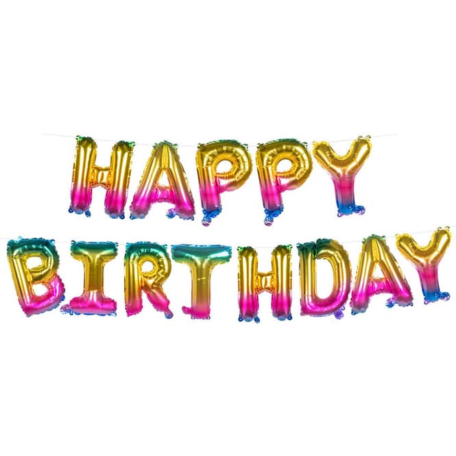 Folienballons - Happy Birthday - Länge ca. 8 m