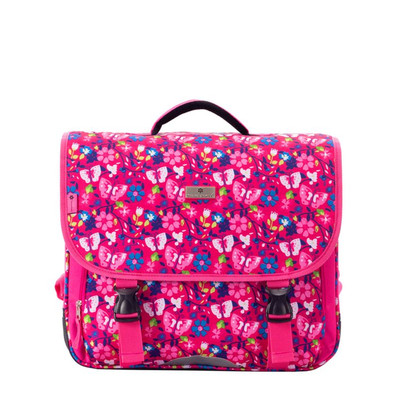 Cartable scolaire Romantique 41 cm Fleurs de printemps Fucshia