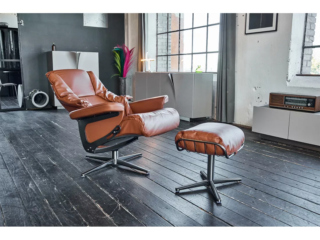 Fauteuil - marron cuir - MODO