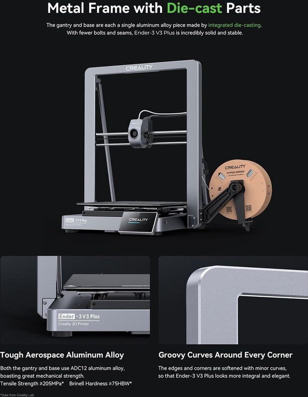 Creality - Ender 3 V3 Plus - 3D-printer - Zwart - FDM - Bouwvolume 300x300x330 mm