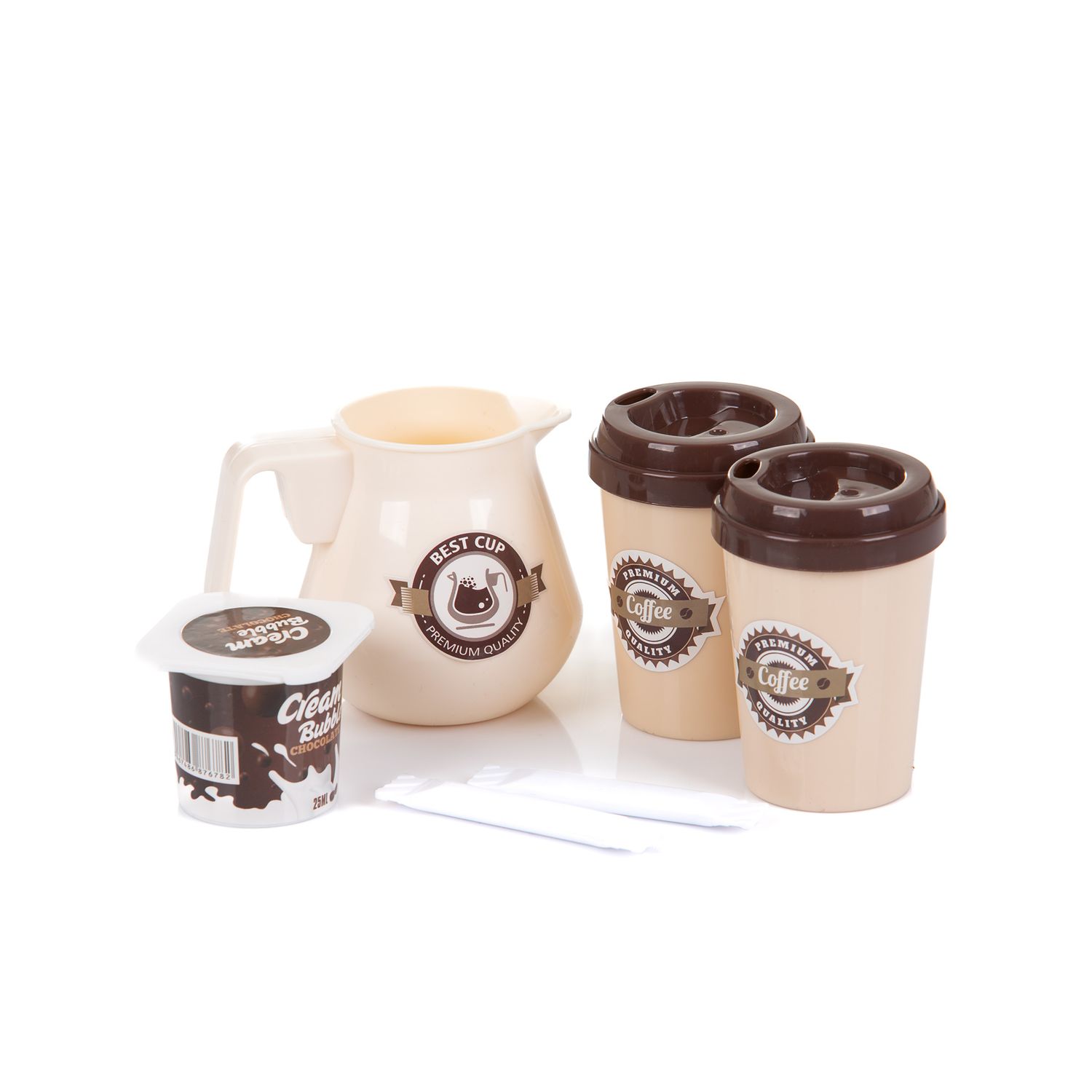 Chipolino Spielzeug Coffee Shop 41-teilig Kartengerät Kaffeemaschine Becher Geld braun