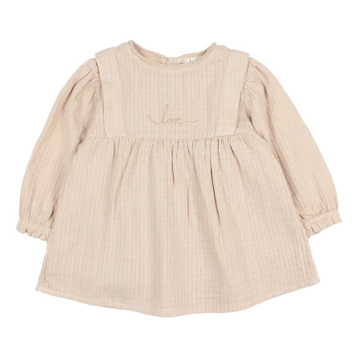 Búho Robe Gaze de Coton Bio Love | Rose poudré
