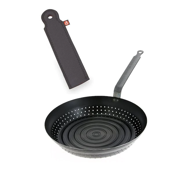 Set poêle à marrons 28 cm et manchon de protection De Buyer