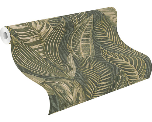 Vliesbehang 751826 bladeren groen