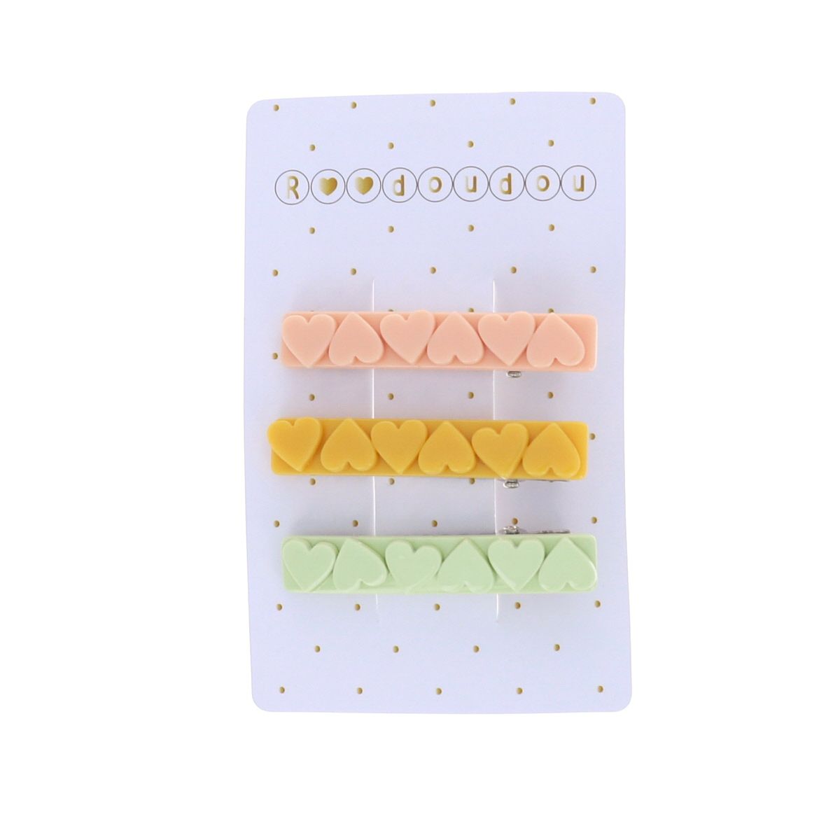 Lot de 3 barrettes à coeurs Roodoudou