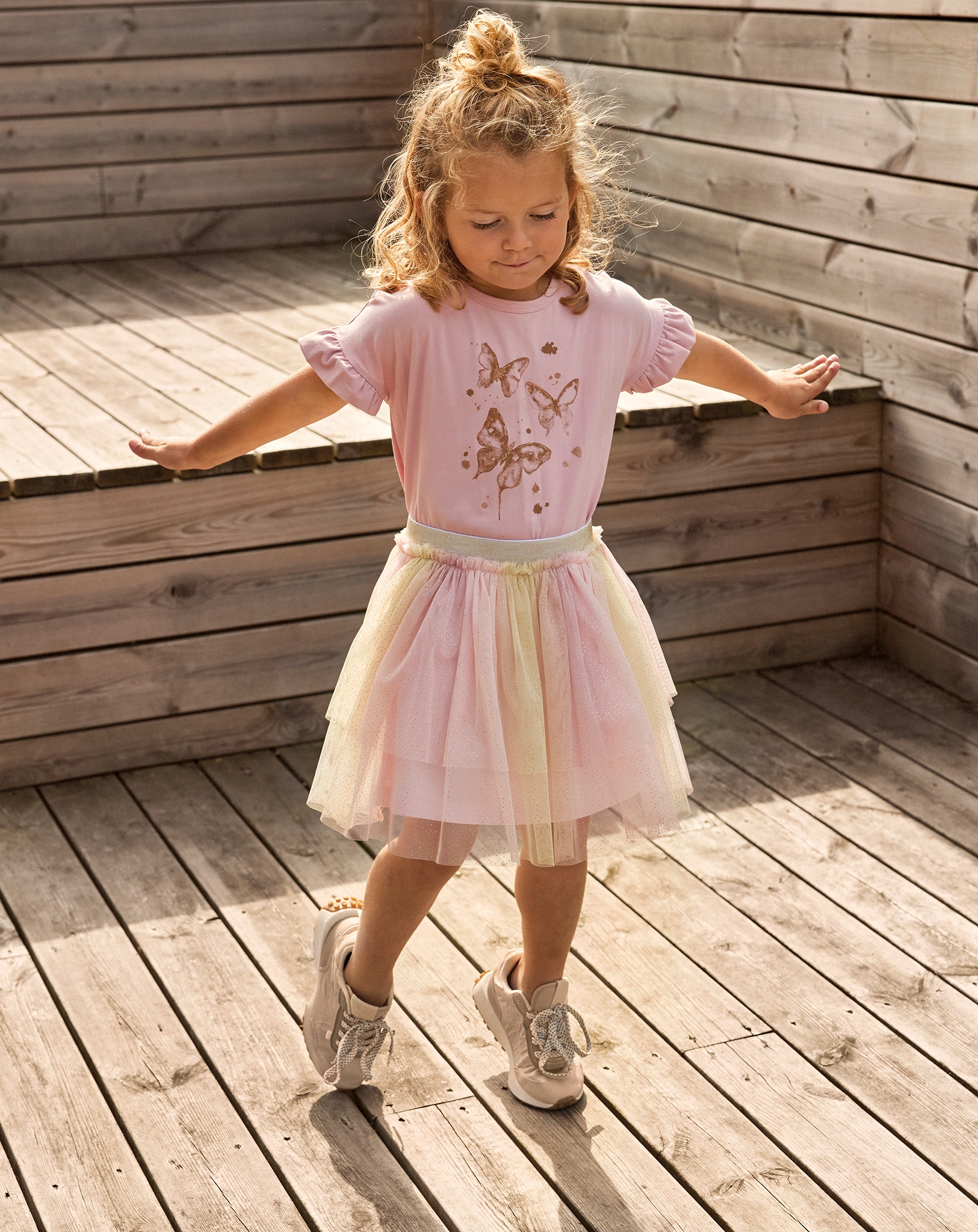 T-Shirt SCHMETTERLINGE mit Flügelärmeln in rose