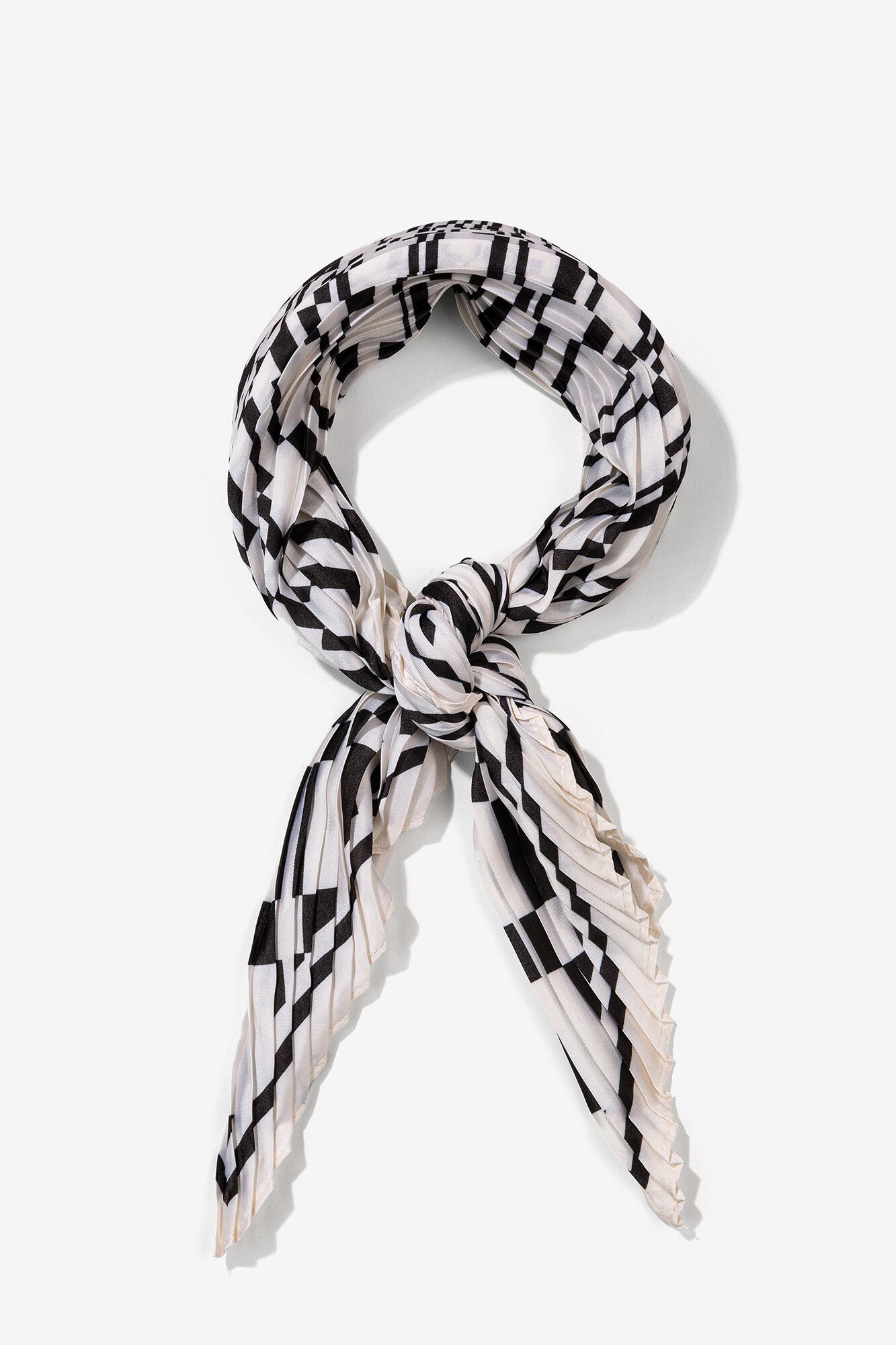 Pañuelo plissado estampado - Preto