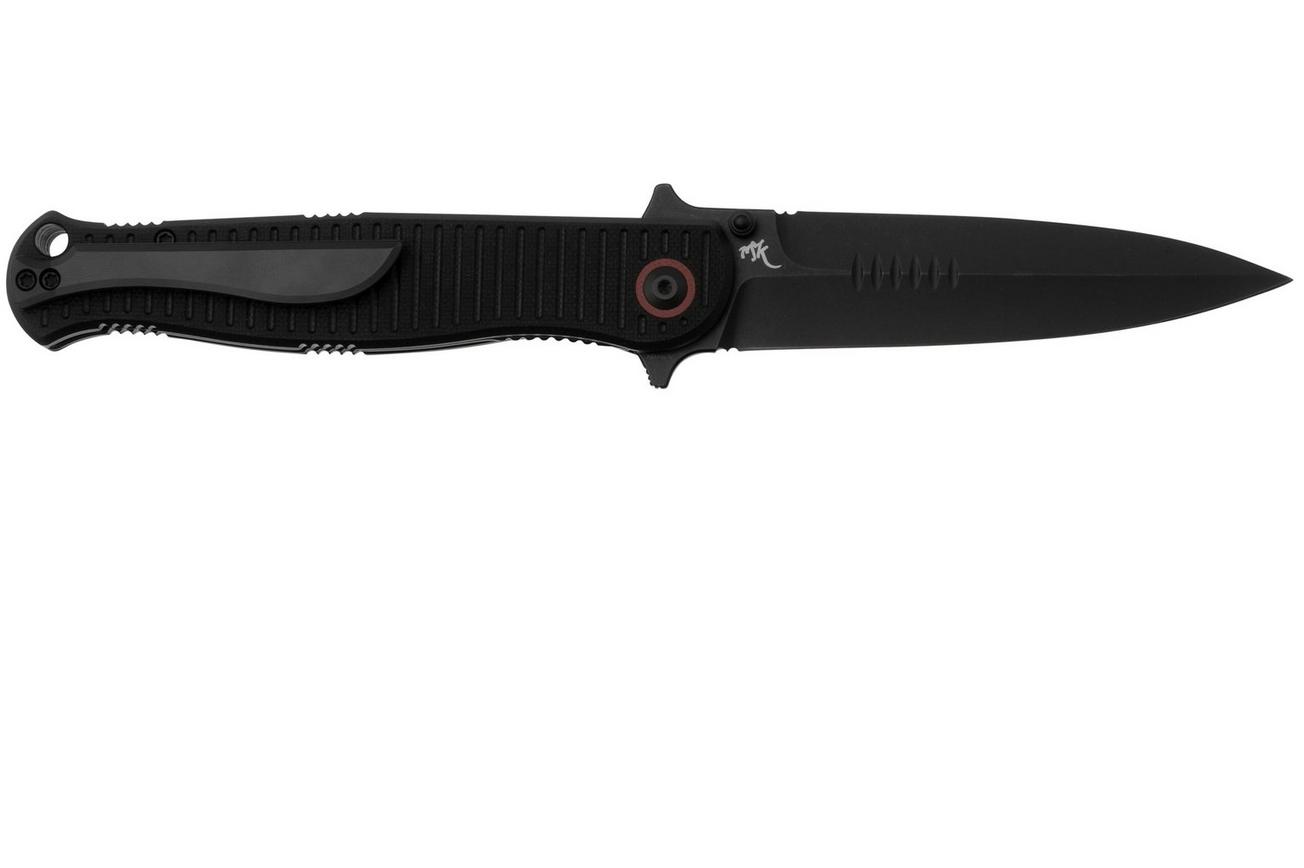 Civivi RS71 C23025-2 Blackwashed Nitro-V, Milled Black G10 zakmes, Robert Saniscalchi design