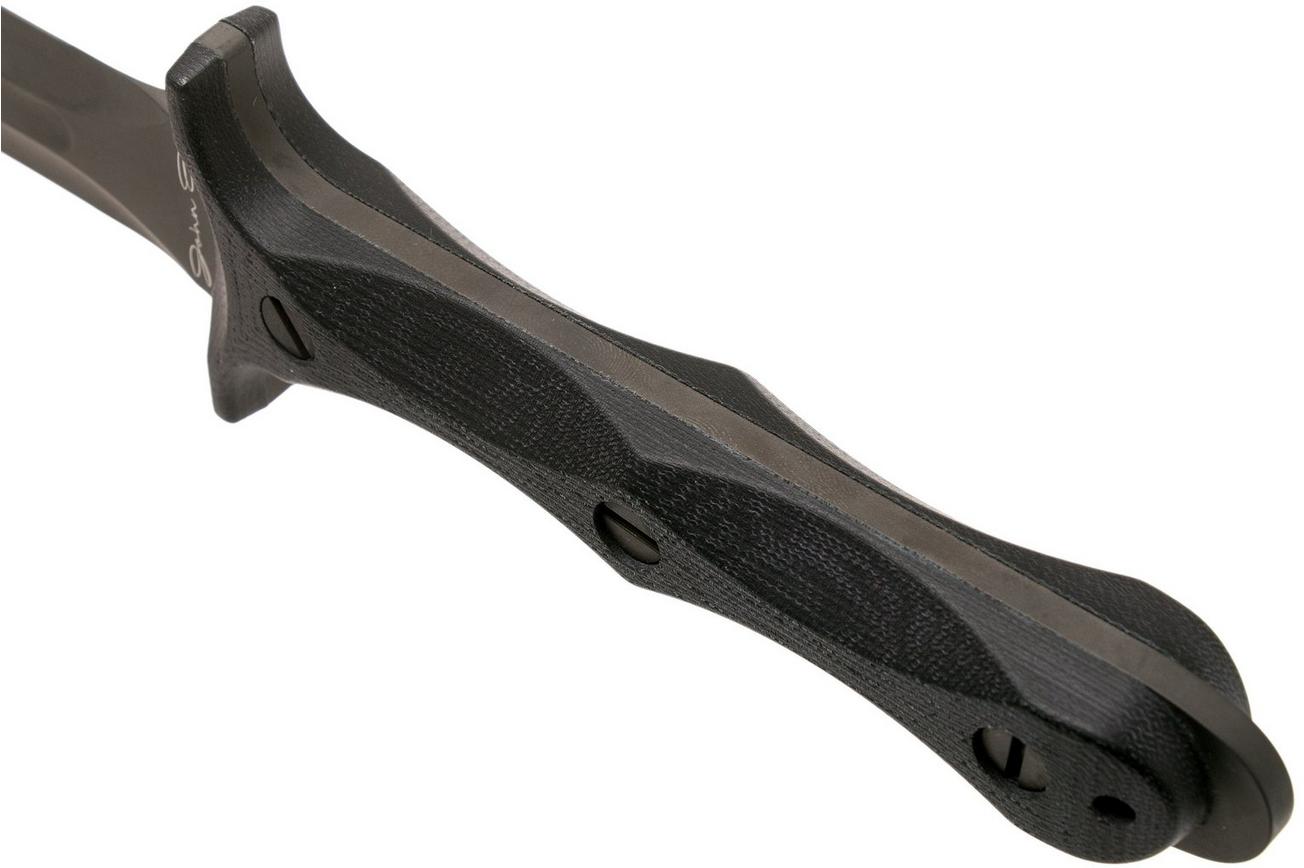 Rick Hinderer EK Dagger 3V DLC, Black Micarta commando dolkmes