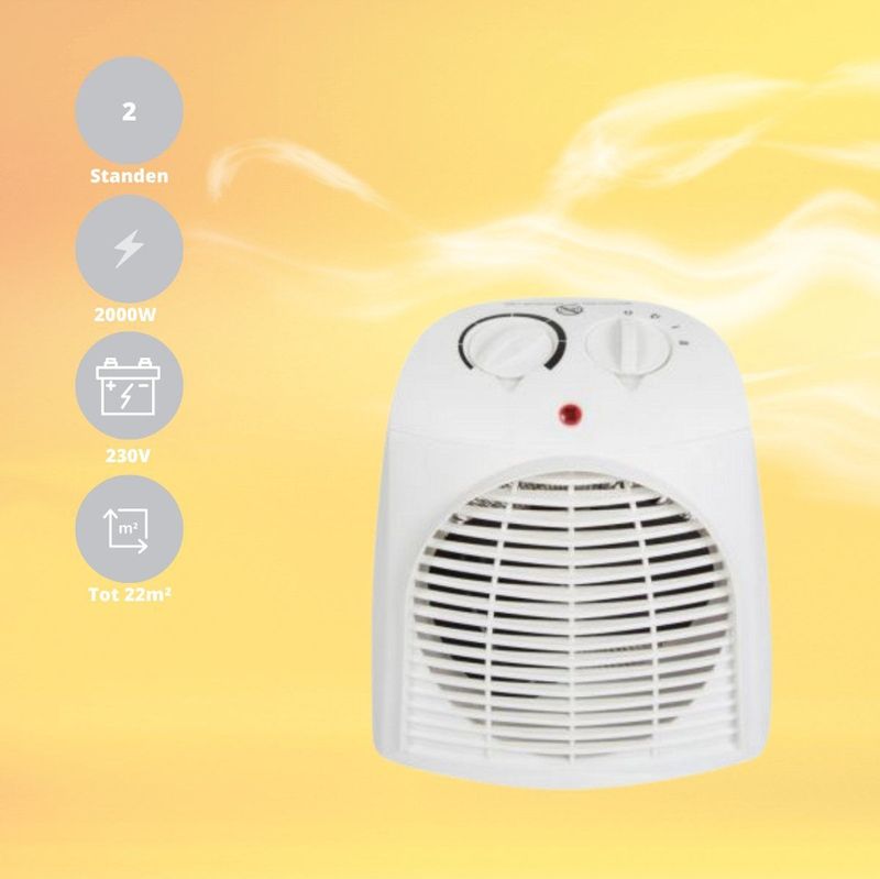 Perel - Ventilatorkachel - 2000 W - Wit